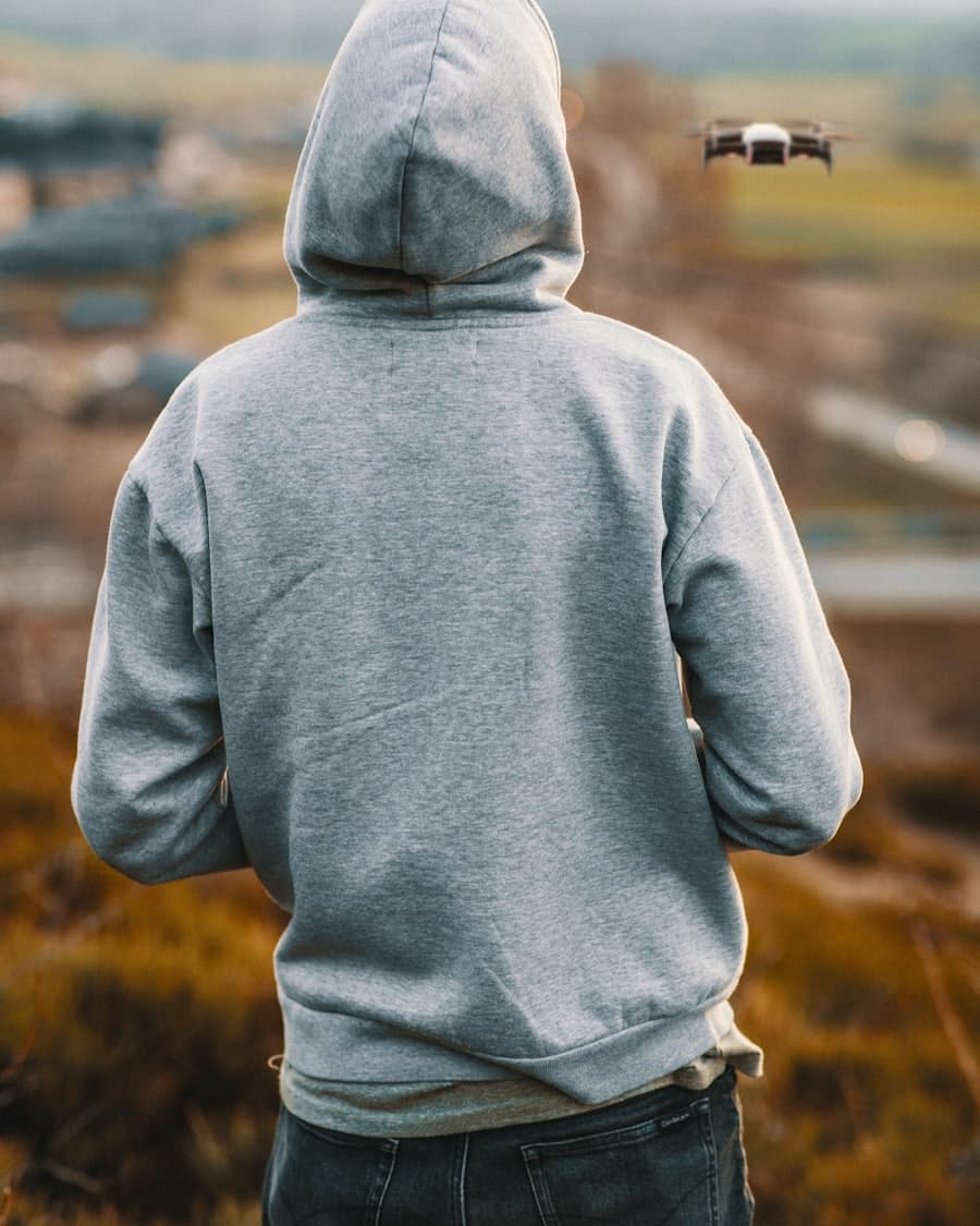 Heavy fleece hoodie in grey